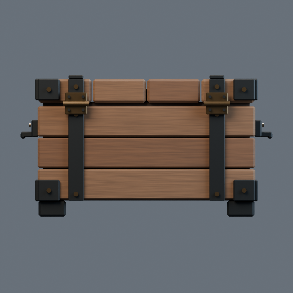 Back orthographic view of the actual courier lockbox model.