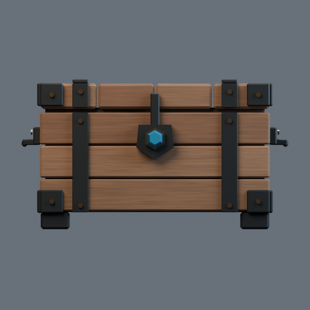 Front orthographic view of the actual courier lockbox model.