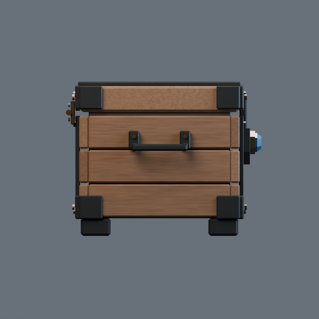 Left orthographic view of the actual courier lockbox model.