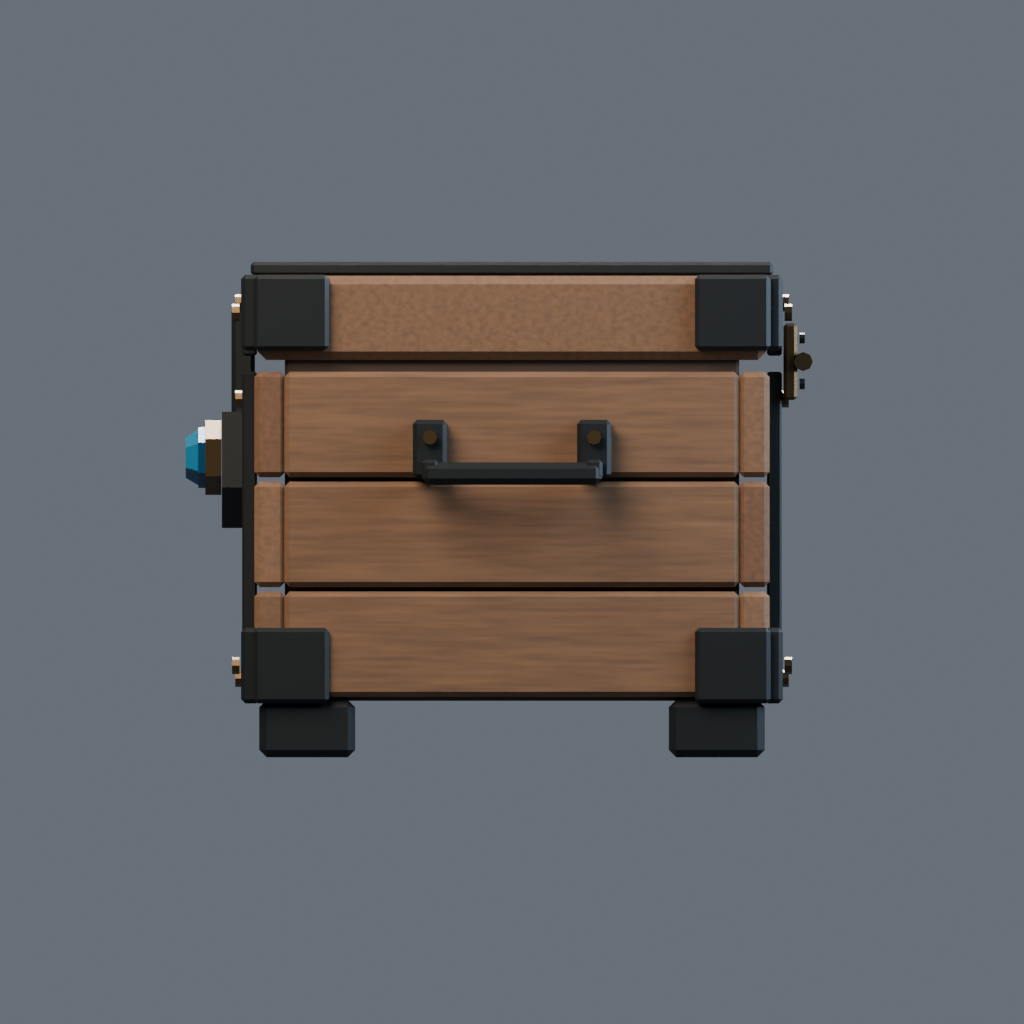 Right orthographic view of the actual courier lockbox model.