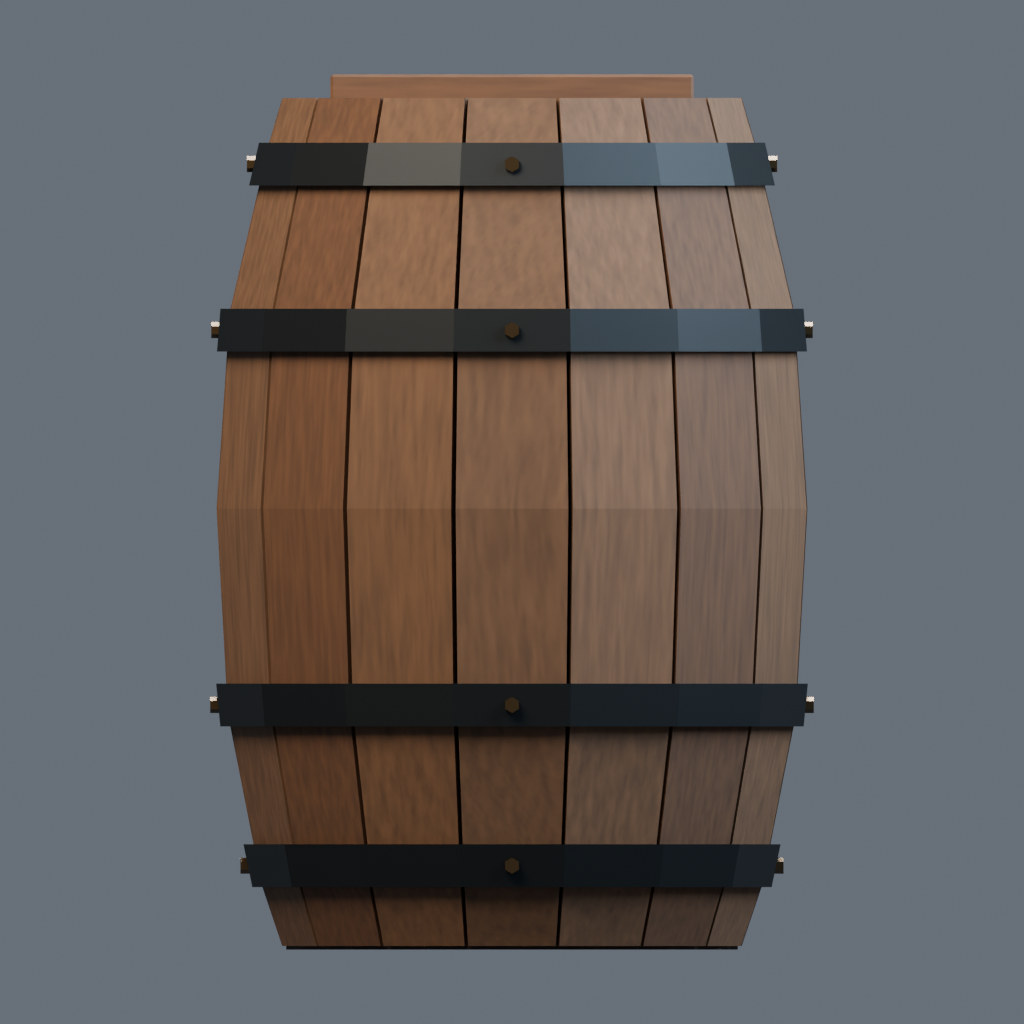 Back orthographic render of the ironbound barrel model.