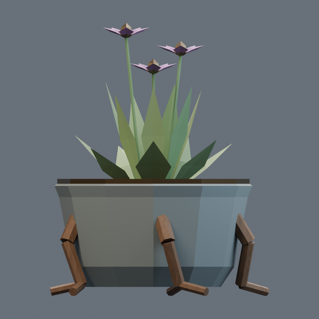 Right orthographic render of the rootbound planter model.