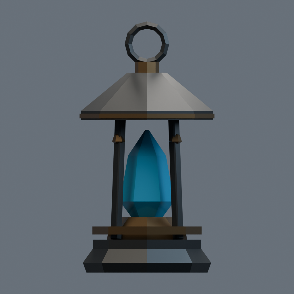 Back orthographic render of the sap lantern model.