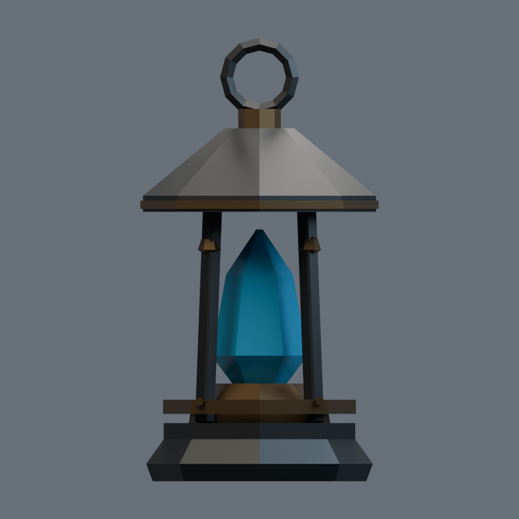 Front orthographic render of the sap lantern model.