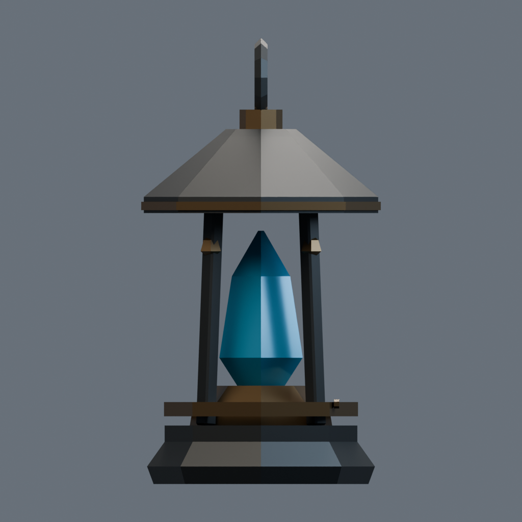 Left orthographic render of the sap lantern model.